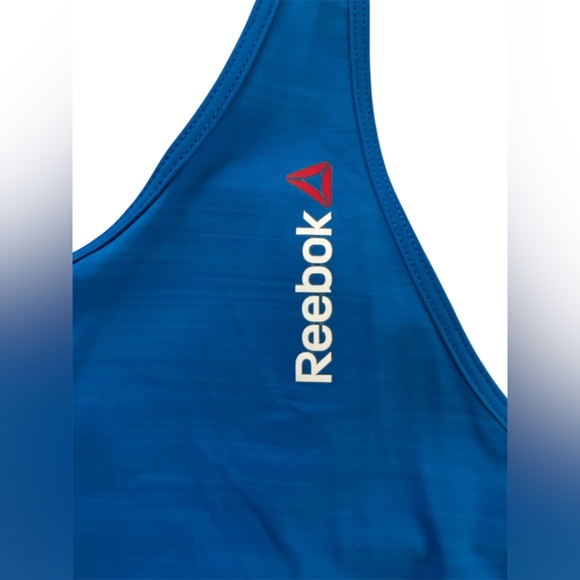 Reebok Tank‎ Top Womens Large Racerback Blue Crossfit Workout Top ActivChill - Picture 2 of 6